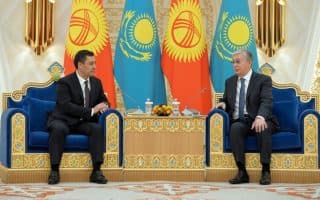 Kırgızistan Cumhurbaşkanı Caparov, Kazakistan Cumhurbaşkanı Tokayev İle Bir Araya Geldi