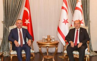 Dışişleri Bakanı Çavuşoğlu KKTC Cumhurbaşkanı Tatar Tarafından Kabul Edildi