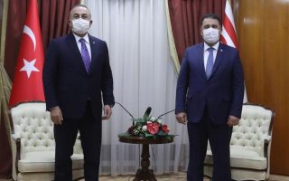 Dışişleri Bakanı Çavuşoğlu KKTC Başbakanı Saner Tarafından Kabul Edildi