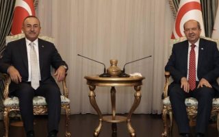 Dışişleri Bakanı Çavuşoğlu, KKTC Cumhurbaşkanı Tatar Tarafından Kabul Edildi