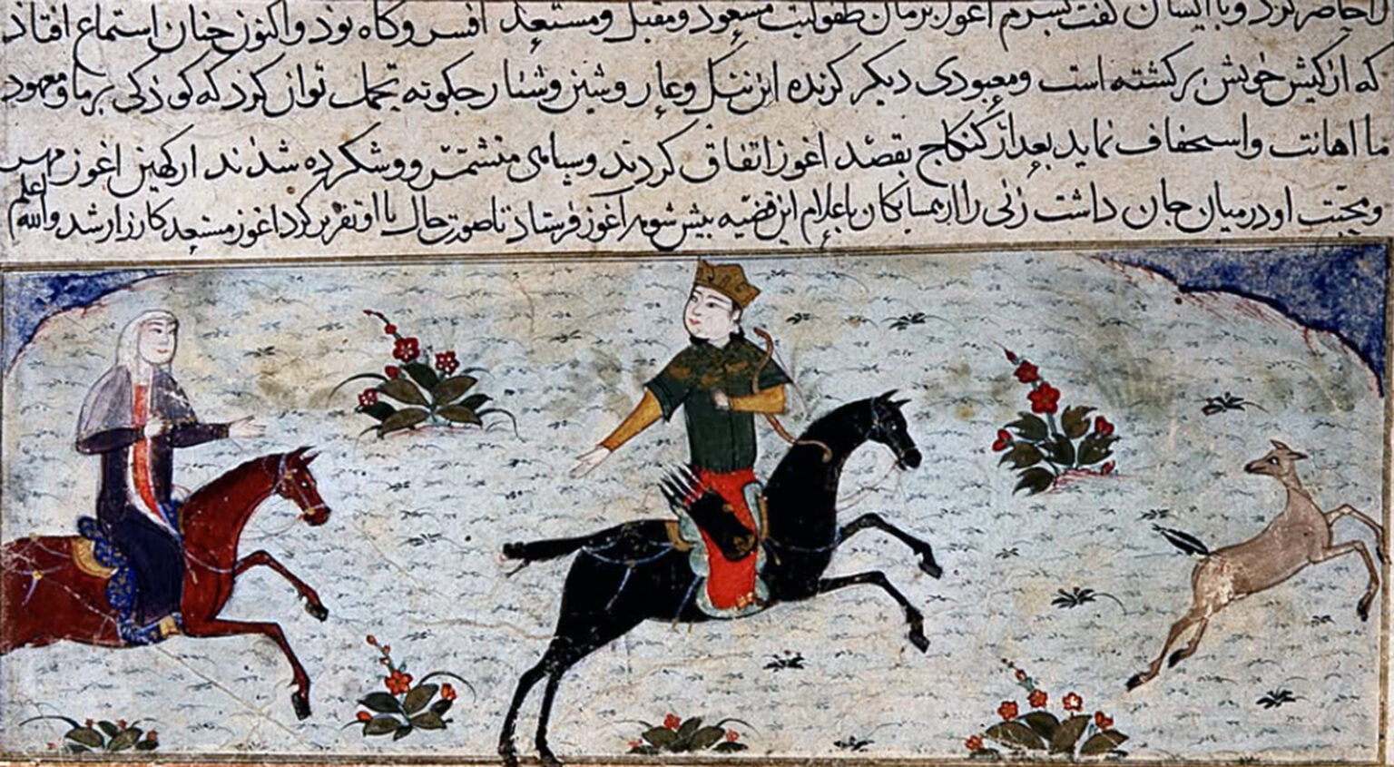 Oğuz Kağan ve Eşini Gösteren Minyatür. Câmiu’t-Tevârîh. 1314-15.
